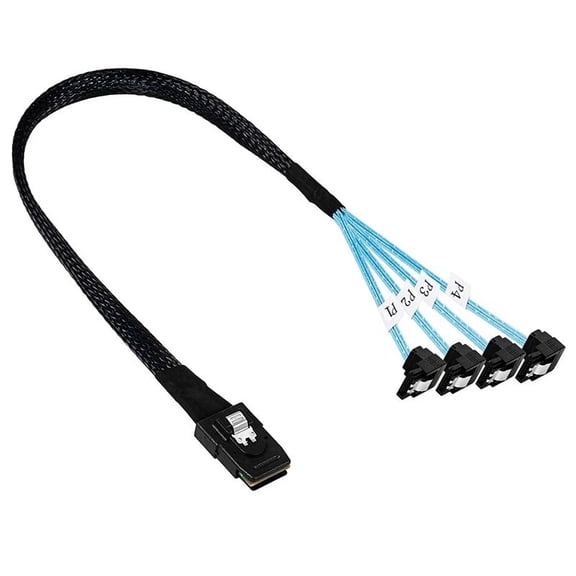 Internal Mini SFF-8087 To 4 SATA 3.0 Right Angled Converter Cable 36-Pin To 4 SATA 7-Pin 6Gbps Hard Drive Server Cable