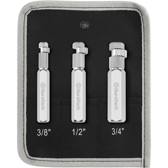 Internal Pipe Wrench Set, Pipe Nipple Extractor Set, 3-Piece, 3/8",1/2" and 3/4" Pipe Capacities, Organizer Pouch Included