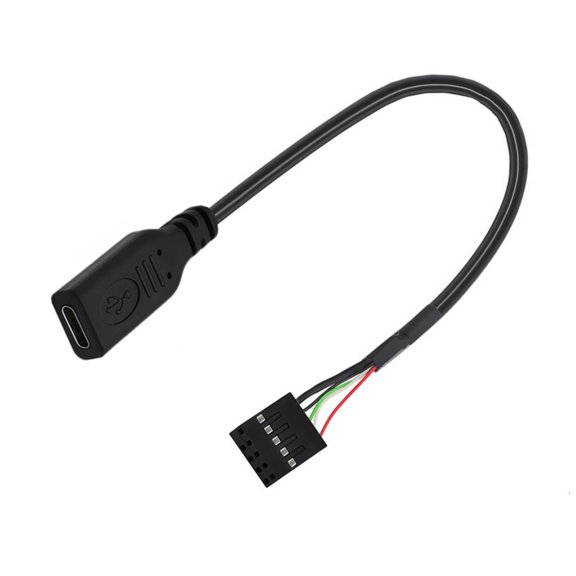 Internal Wiring Type C Female 9-Pin USB Header Cable, 20CM USB 2.0 Front Port Wire for PC Front Port Service Use