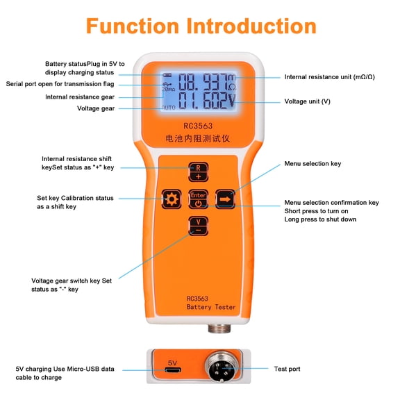 Internal resistance tester,Rc3563 Handheld Portable Battery Battery Tester Display Battery 100v Handheld Portable Internal Resistance Tester 200 100v Handheld Bosnyyds