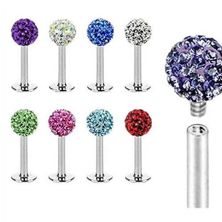 Internally Threaded 16G Labret Monroe Piercing Jewelry 8 Color Options Walmart