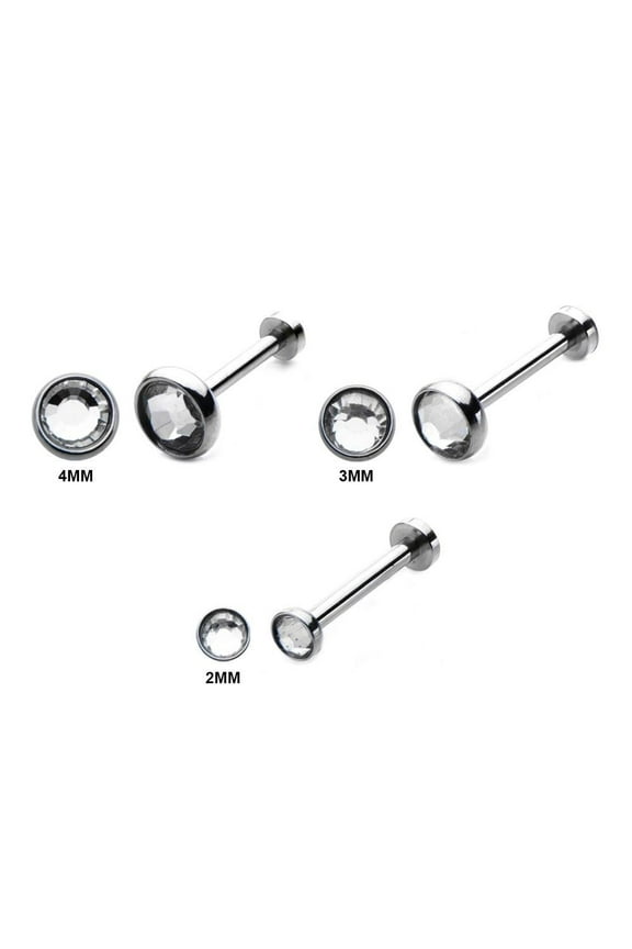 Internally Threaded Micro Labret Studs Lip, Nose, Assorted Ear Piercings 18G