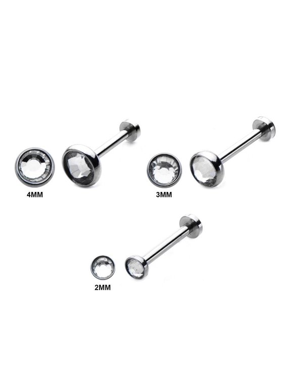 Internally Threaded Micro Labret Studs Lip, Nose, Assorted Ear Piercings 18G