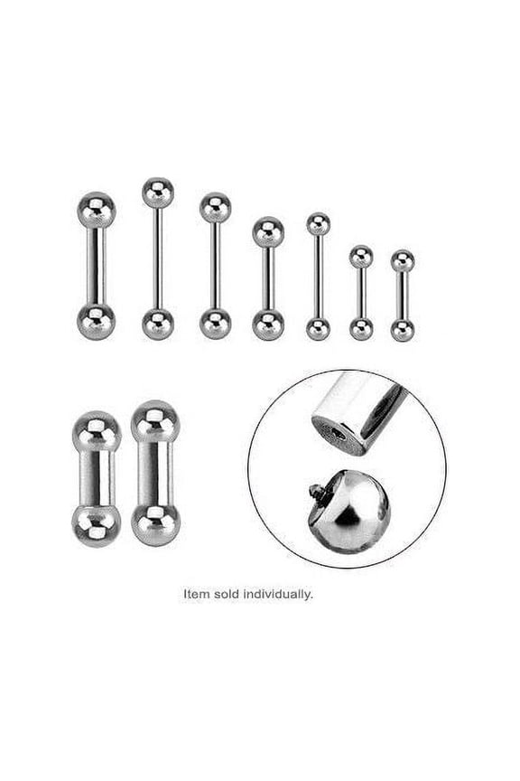 Internally Threaded Surgical Steel Barbell - 16G - 00G