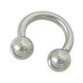 thumbnail image 1 of Internally Threaded Surgical Steel Horse Shoe Ring 2G/4G with Ball Beads, 1 of 1