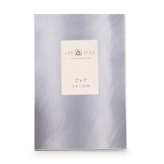 International  2 x 3 in. Brushed Metal Picture Frame with Easel Back - Silver