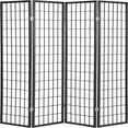 International 4Panel Shoji Screen Room Divider Black