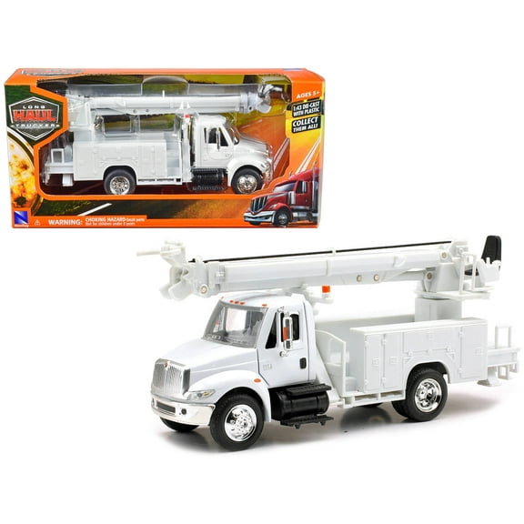 International 4200 Digger Service Truck - White Long Haul Trucker Series 1/43 Diecast Model by New Ray