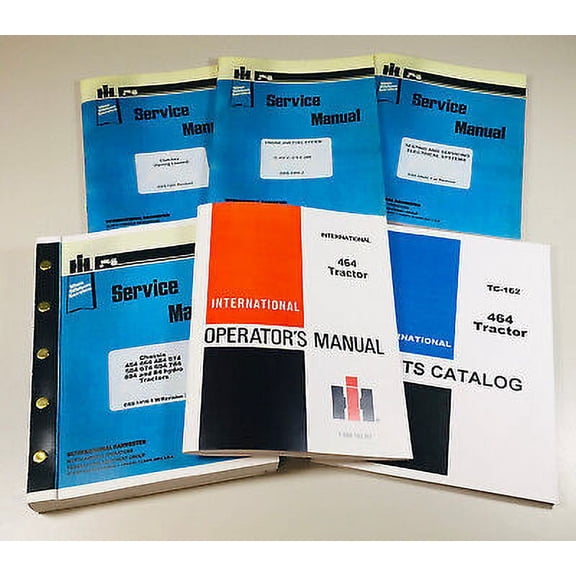 International 464 Gas Tractor Service Parts Operators Manual Engine Chassis Set