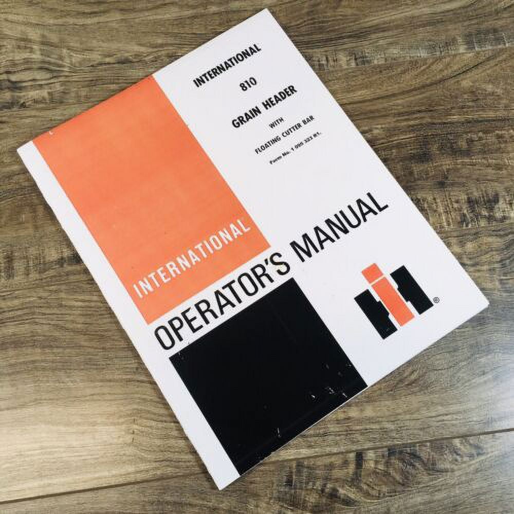 International 810 Grain Header W/ Floating Cutter Bar Operators Manual ...