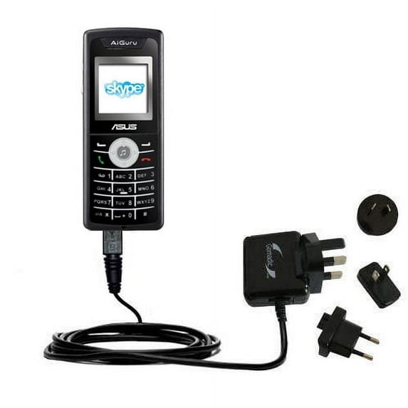 International AC Home Wall Charger suitable for the Asus AiGuru S2 Skype Phone - 10W Charge supports wall outlets and voltages worldwide - Uses Gomadi