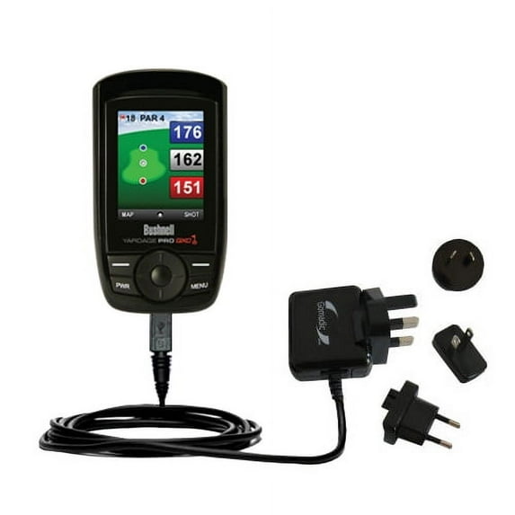International AC Home Wall Charger suitable for the Bushnell Yardage Pro XGC XG - 10W Charge supports wall outlets and voltages worldwide - Uses Gomad