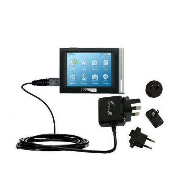 International AC Home Wall Charger suitable for the Cowon iAudio D2 - 10W Charge supports wall outlets and voltages worldwide - Uses Gomadic Brand Tip