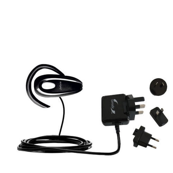 International AC Home Wall Charger suitable for the Jabra BT110 BT125 BT130 BT150 BT160 - 10W Charge supports wall outlets and voltages worldwide - Us