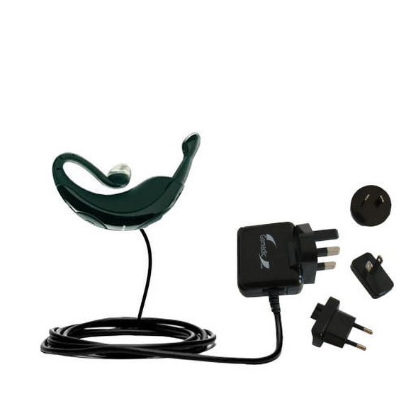 International AC Home Wall Charger suitable for the Jabra BT250v - 10W Charge supports wall outlets and voltages worldwide - Uses Gomadic Brand TipExc