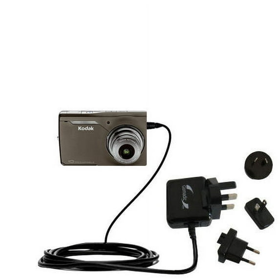 International AC Home Wall Charger suitable for the Kodak M1033 - 10W Charge supports wall outlets and voltages worldwide - Uses Gomadic Brand TipExch