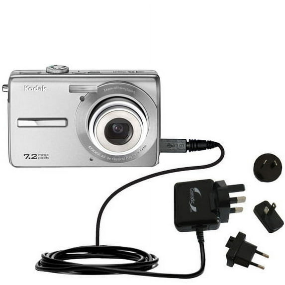 International AC Home Wall Charger suitable for the Kodak M763 - 10W Charge supports wall outlets and voltages worldwide - Uses Gomadic Brand TipExcha