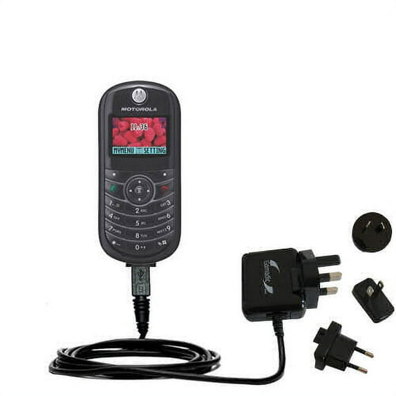 International AC Home Wall Charger suitable for the Motorola C139 - 10W Charge supports wall outlets and voltages worldwide - Uses Gomadic Brand TipEx