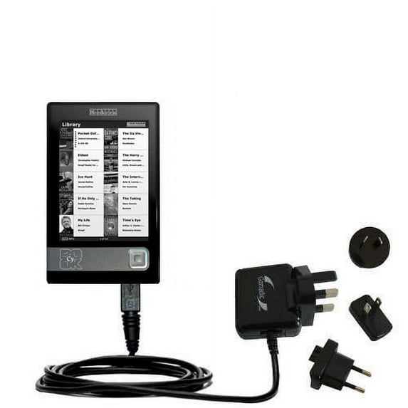 International AC Home Wall Charger suitable for the Netronix Bookeen Cybook Gen 3 - 10W Charge supports wall outlets and voltages worldwide - Uses Gom