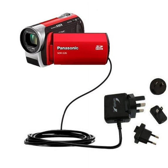 International AC Home Wall Charger suitable for the Panasonic SDR-S26 Video Camera - 10W Charge supports wall outlets and voltages worldwide - Uses Go