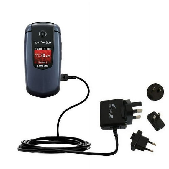 International AC Home Wall Charger suitable for the Samsung SCH-u350 - 10W Charge supports wall outlets and voltages worldwide - Uses Gomadic Brand Ti