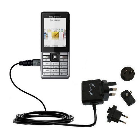 International AC Home Wall Charger suitable for the Sony Ericsson  J105a - 10W Charge supports wall outlets and voltages worldwide - Uses Gomadic Bran