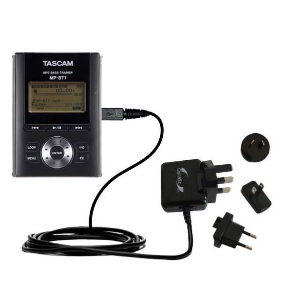 International AC Home Wall Charger suitable for the Tascam MP-BT1 - 10W Charge supports wall outlets and voltages worldwide - Uses Gomadic Brand TipEx