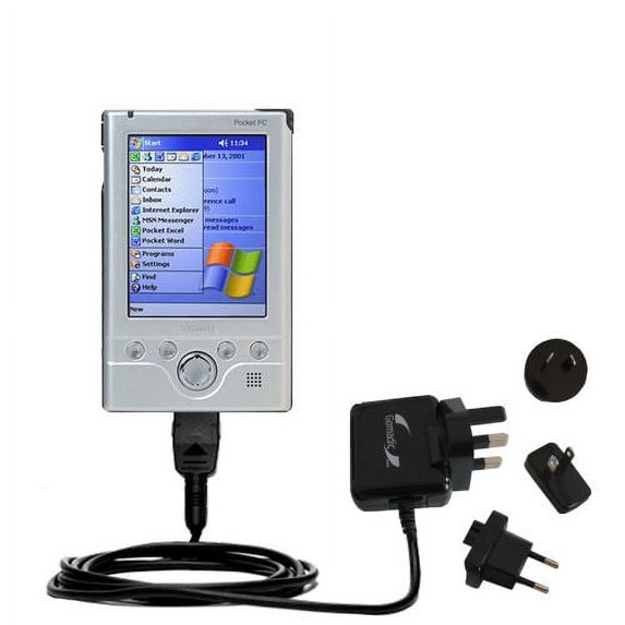 International AC Home Wall Charger suitable for the Toshiba e330 - 10W Charge supports wall outlets and voltages worldwide - Uses Gomadic Brand TipExc
