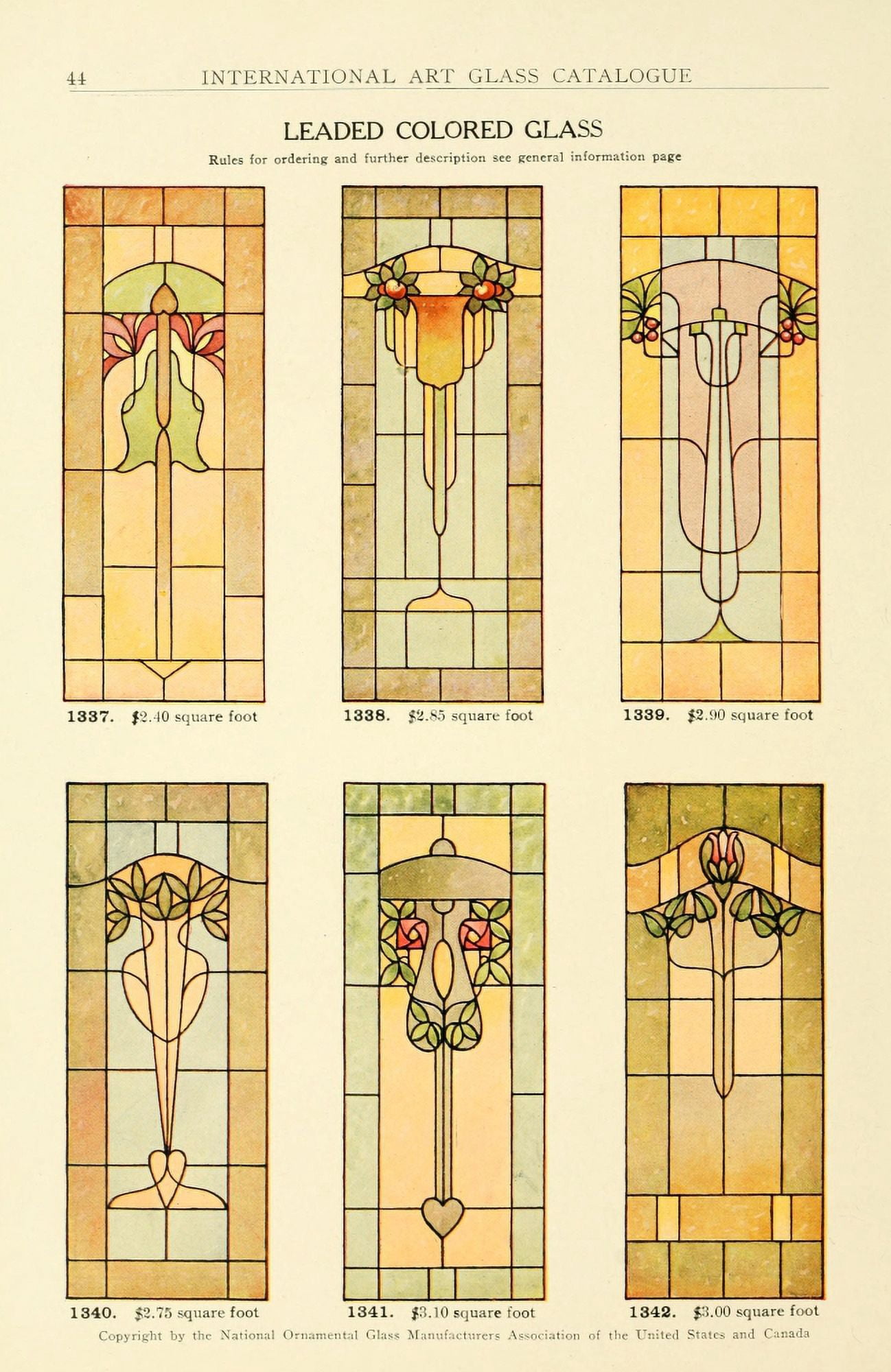 International Art Glass 1914 12 Canvas Art -  (24 x 36)