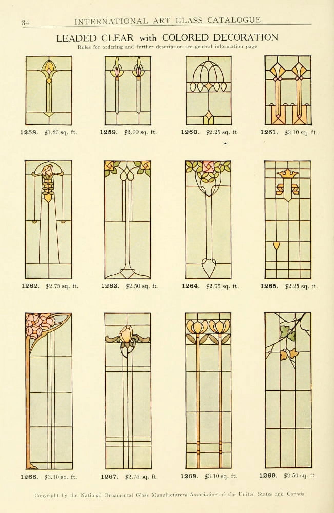 International Art Glass 1914 2 Canvas Art -  (24 x 36)