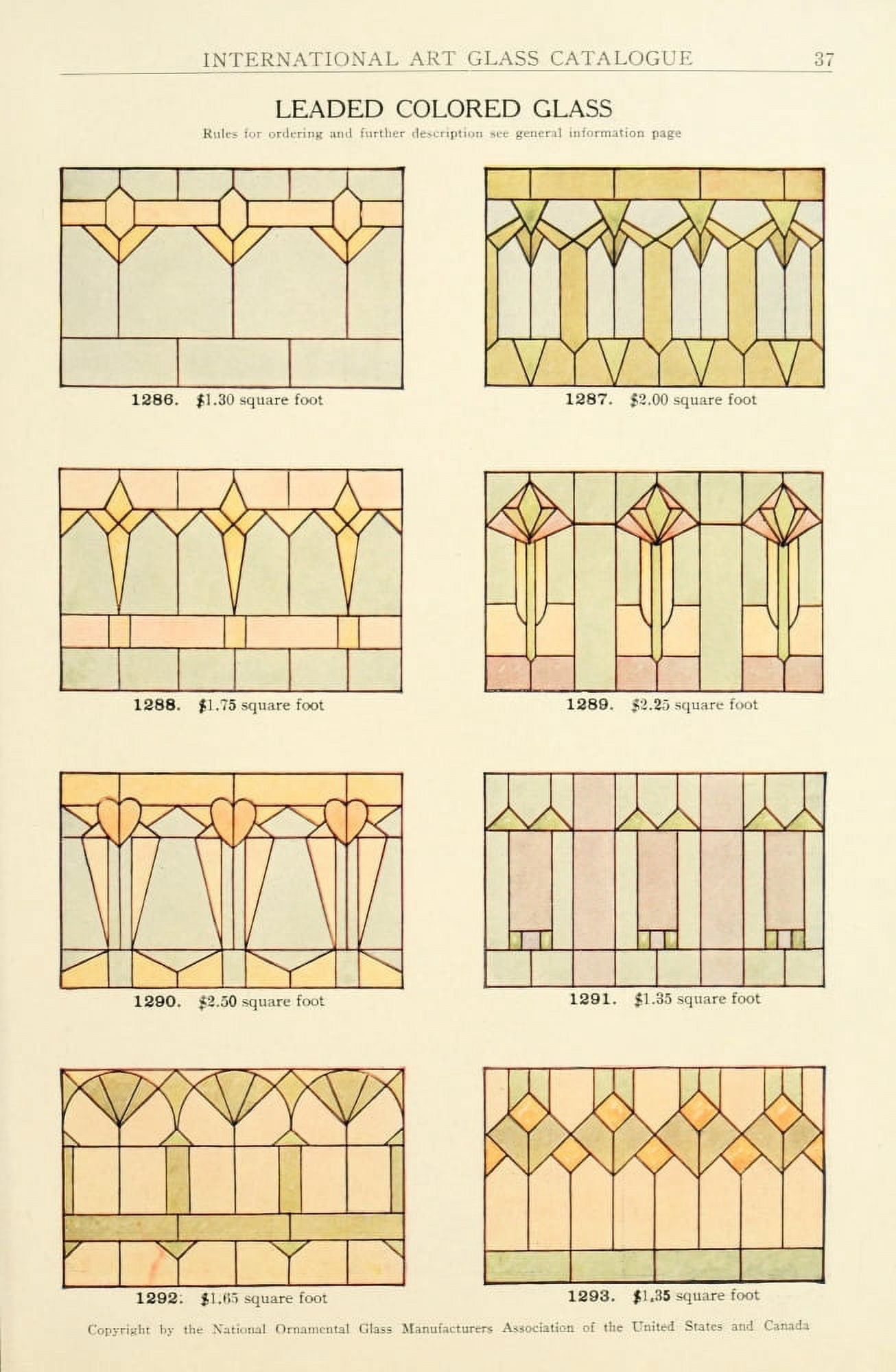 International Art Glass 1914 5 Canvas Art -  (24 x 36)