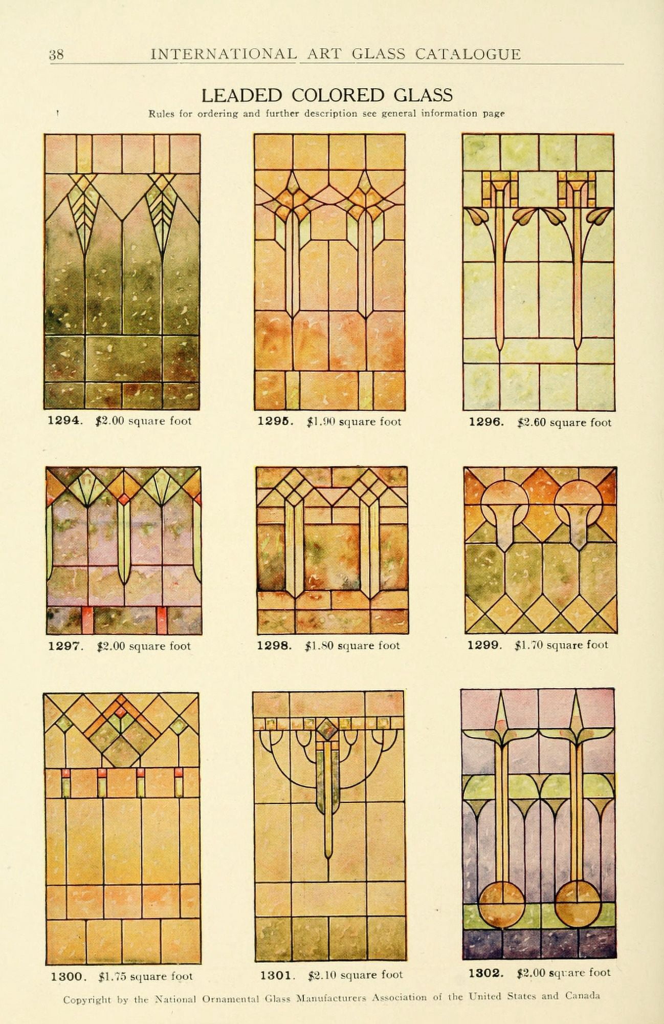 International Art Glass 1914 6 Canvas Art - (18 x 24)