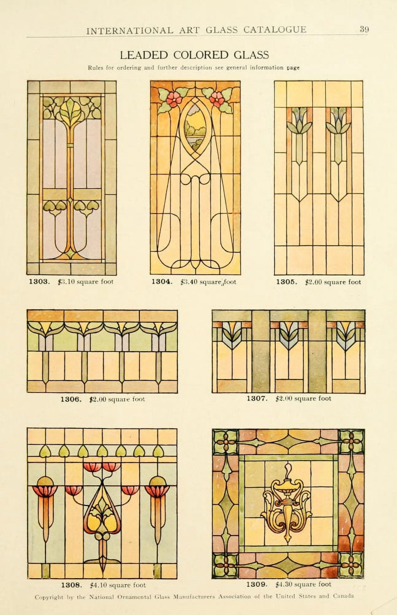 International Art Glass 1914 7 Canvas Art - (24 x 36)