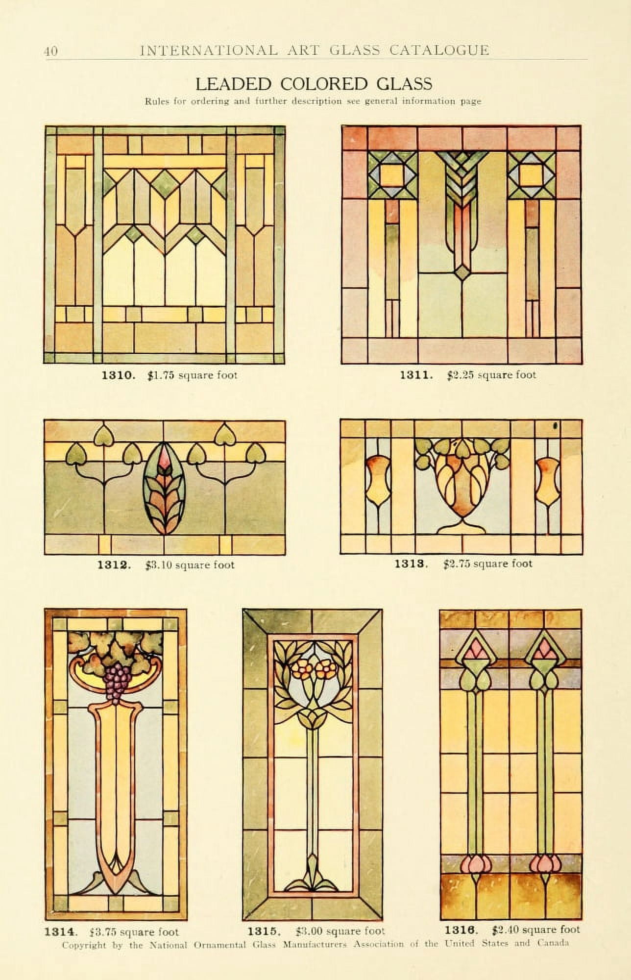 International Art Glass 1914 8 Canvas Art - (24 x 36)