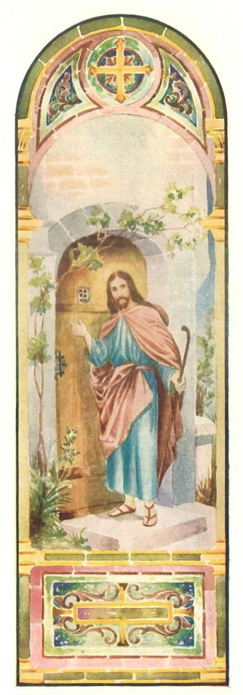 International Art Glass 1914 Behold I stand at the door Canvas Art - Unknown (24 x 36)