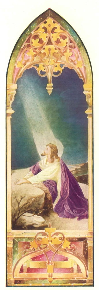International Art Glass 1914 Christ in Gethsemane Canvas Art - Unknown (18 x 24)