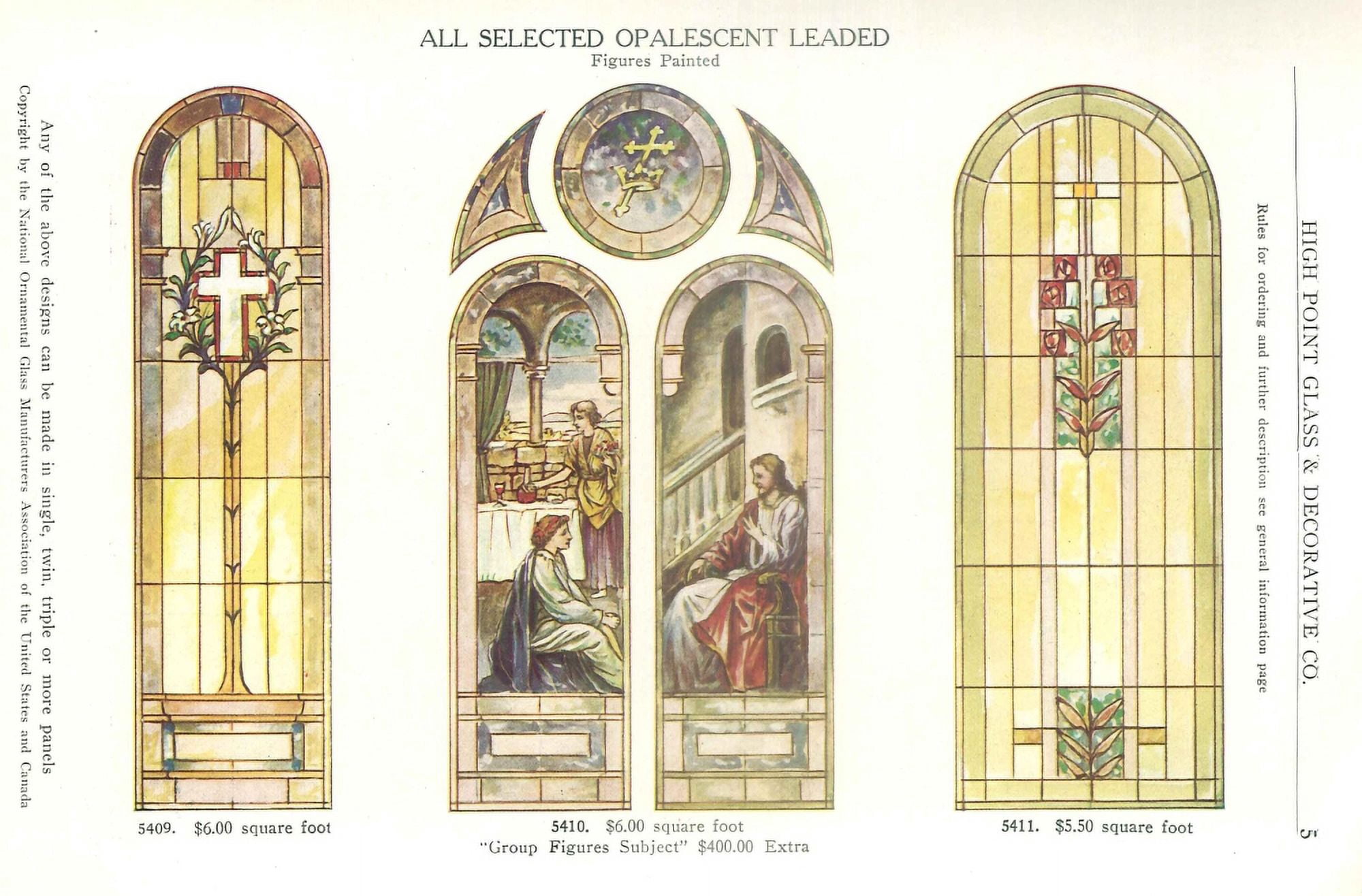 International Art Glass 1924 3 Canvas Art -  (24 x 36)