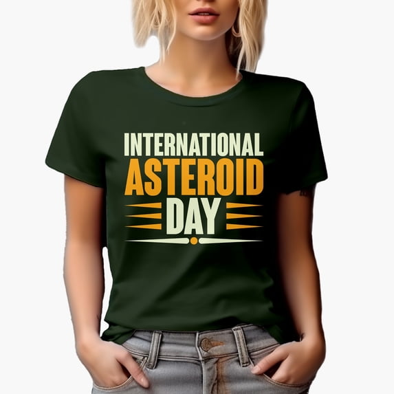 International Asteroid Day, Military Green T-Shirt, Large