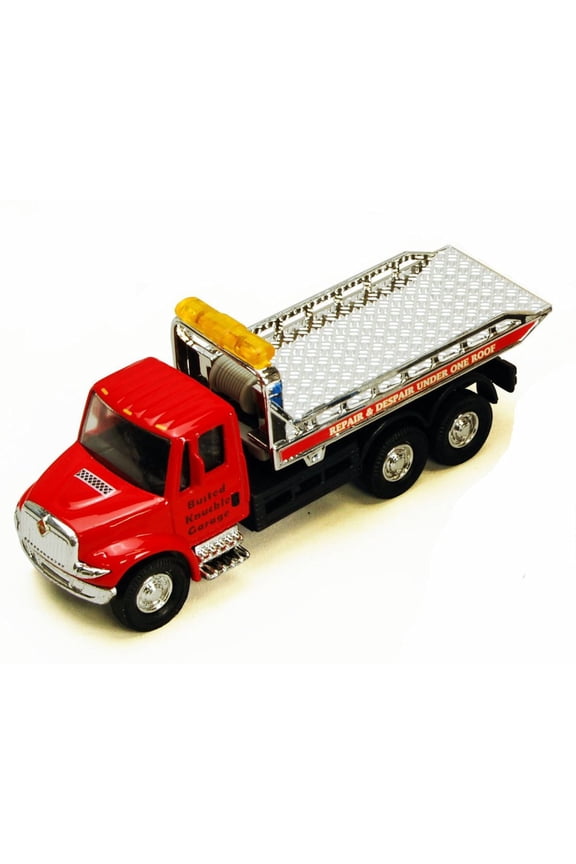 International Busted Knuckle Garage Rollback Tow Truck, Red - Showcasts 2106BKG - 5.25 Inch Scale Diecast Model Replica (Brand New, but NOT IN BOX)
