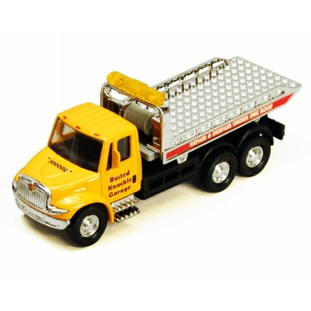International Busted Knuckle Garage Rollback Tow Truck, Yellow - Showcasts 2106BKG - 5.25 Inch Scale Diecast Model Replica (Brand New, but NOT IN BOX)