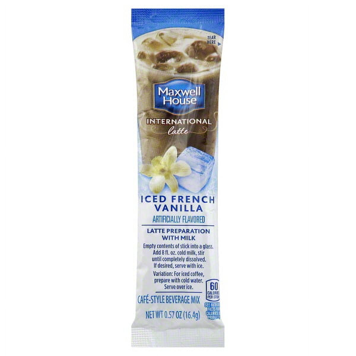 Maxwell House Iced Vanilla Latte with Foam Instant Coffee Drink Mix, 5.92  oz, 6 Packets