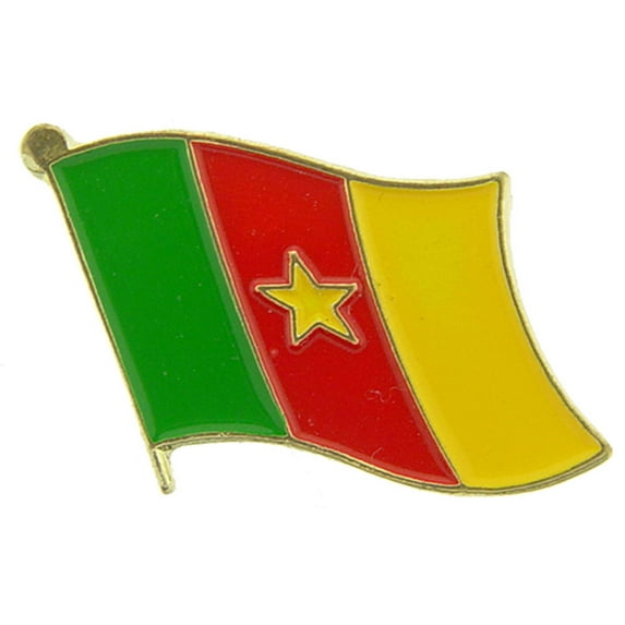 International, Cameroon Flag - Officially Licensed Original Artwork, Enamel Lapel Pin - 1"