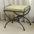 thumbnail image 1 of Microsuede Upholstered Iron Iron and Microsuede Vanity Stool - Sage Green, 1 of 11