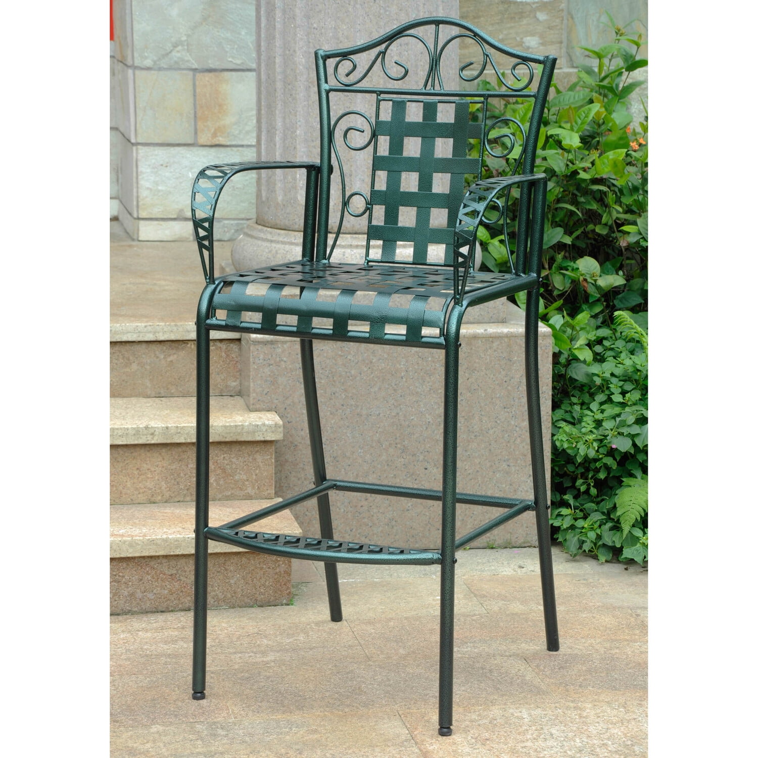 International Caravan Set of 2 Mandalay Iron Bar Height Chair International Caravan Set of 2 Mandalay Iron Bar Height Chair