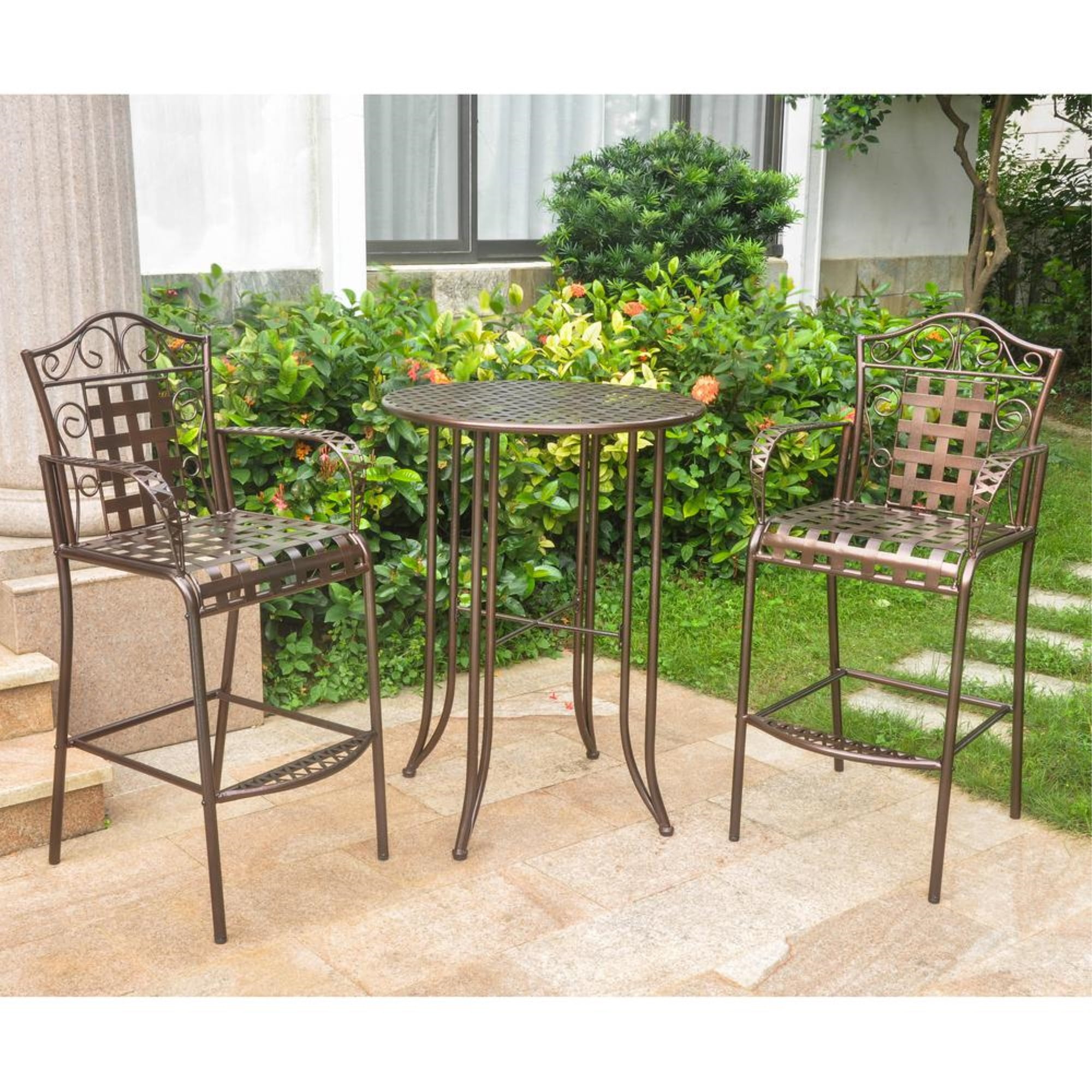 Set of Three Iron Bar Bistro - Walmart.com