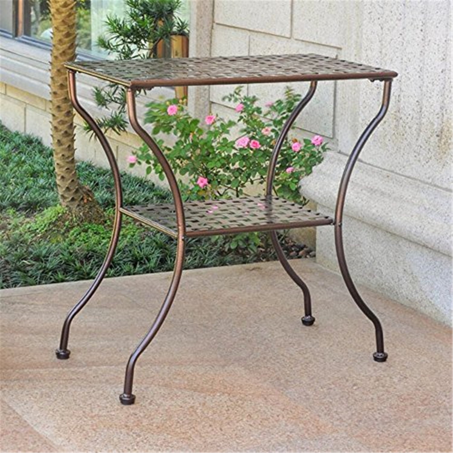 International Caravan Mandalay Iron Rectangular 2 Tier Table International Caravan Mandalay Iron Rectangular 2 Tier Table