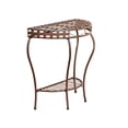 thumbnail image 1 of International Caravan Santa Fe Iron Nailhead 2-Tier Half Moon Table, 1 of 7