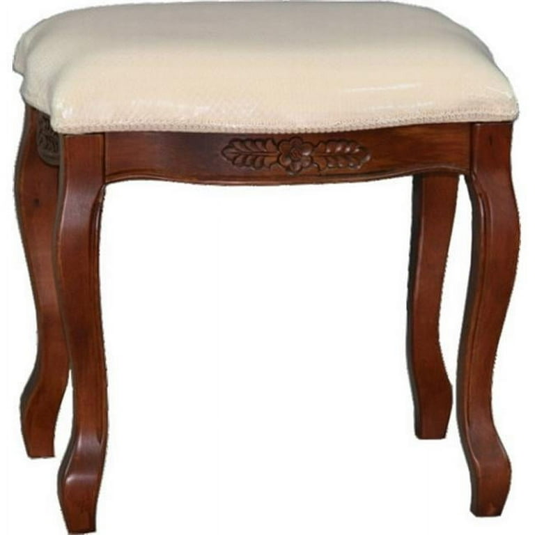 International Caravan Wood Stool with Cushioned Top International Caravan Wood Stool with Cushioned Top