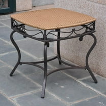 International Caravan Valencia Resin Wicker/Steel Square Round Side Table