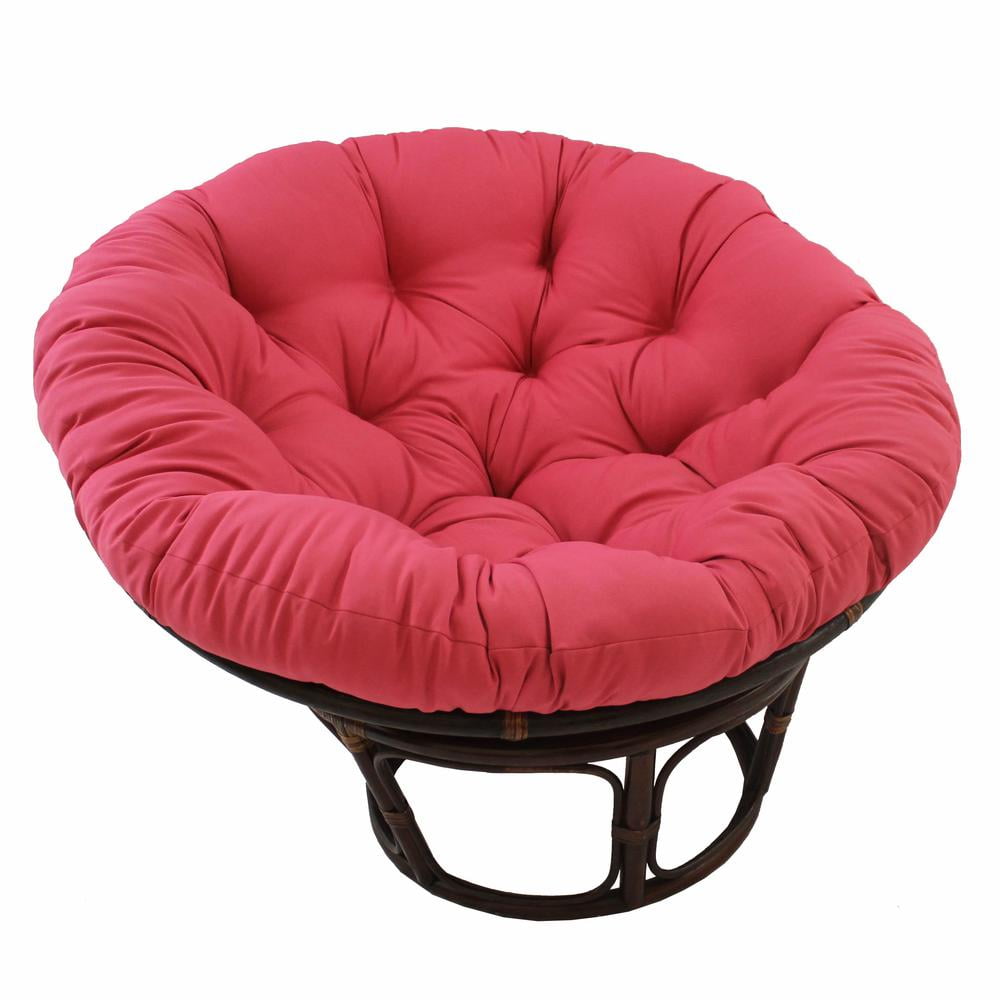 Bery Berry Red Rattan Papasan Chair with Twill Cushion